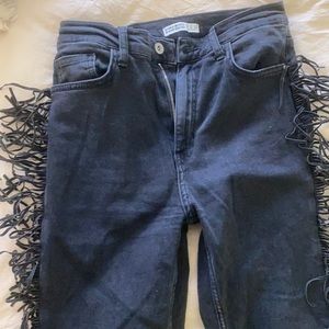 Black Fringe Zara Jeans